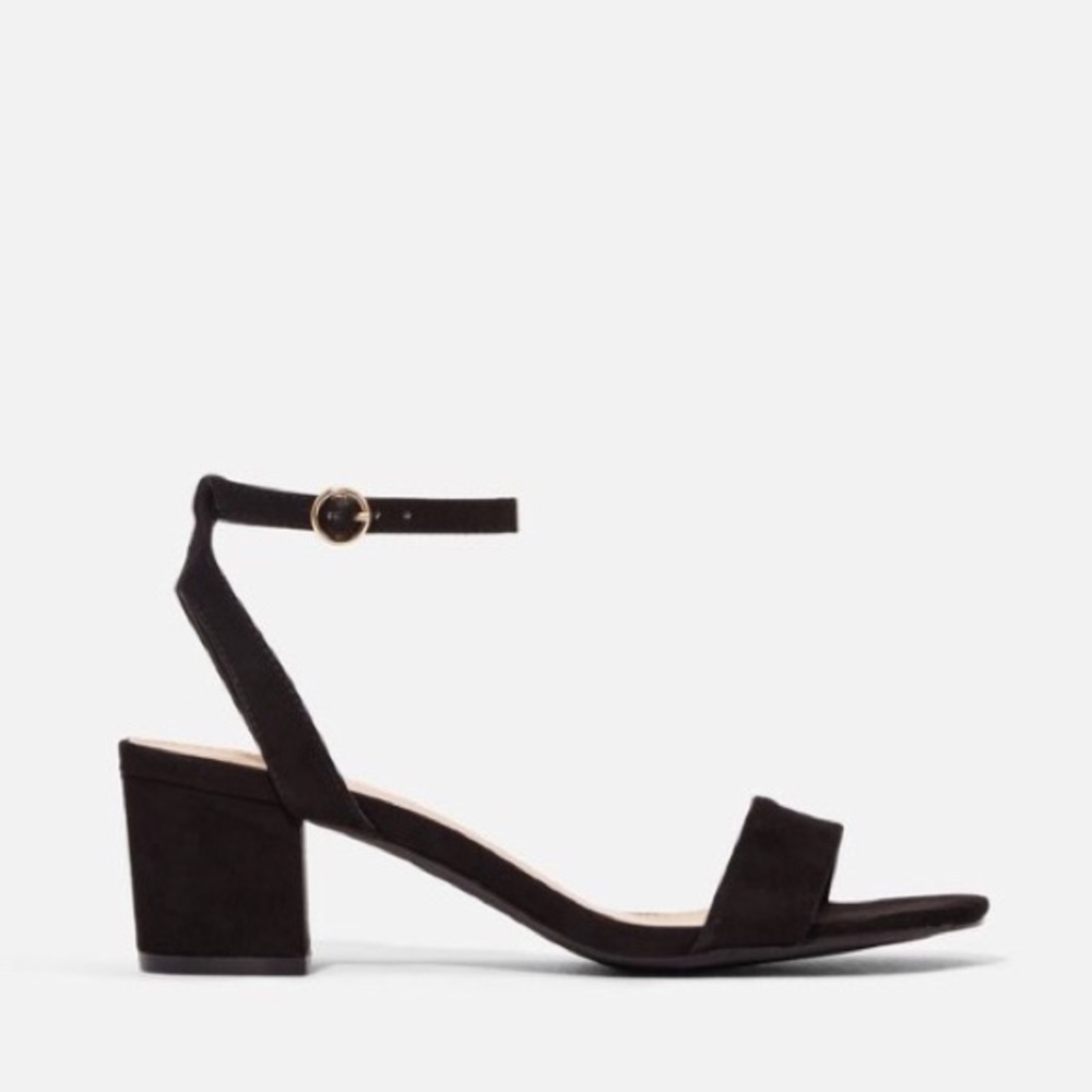 NWT JustFab Black Block Heel Sandals Size 8.5 - Picture 2 of 5